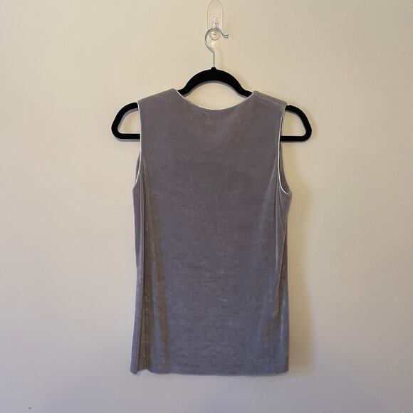 Y2K Vintage Caron Components USA metallic 2 piece set skirt tank top silver - Picture 7 of 16